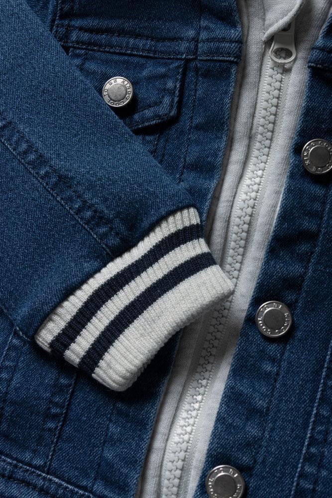 Hooded denim jacket combo clearance