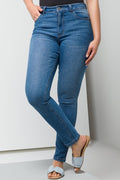 High Rise Skinny Denim Jean Mid Blue (1)