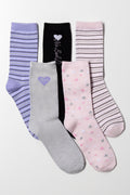 5 Pack Socks Anklet Hearts
