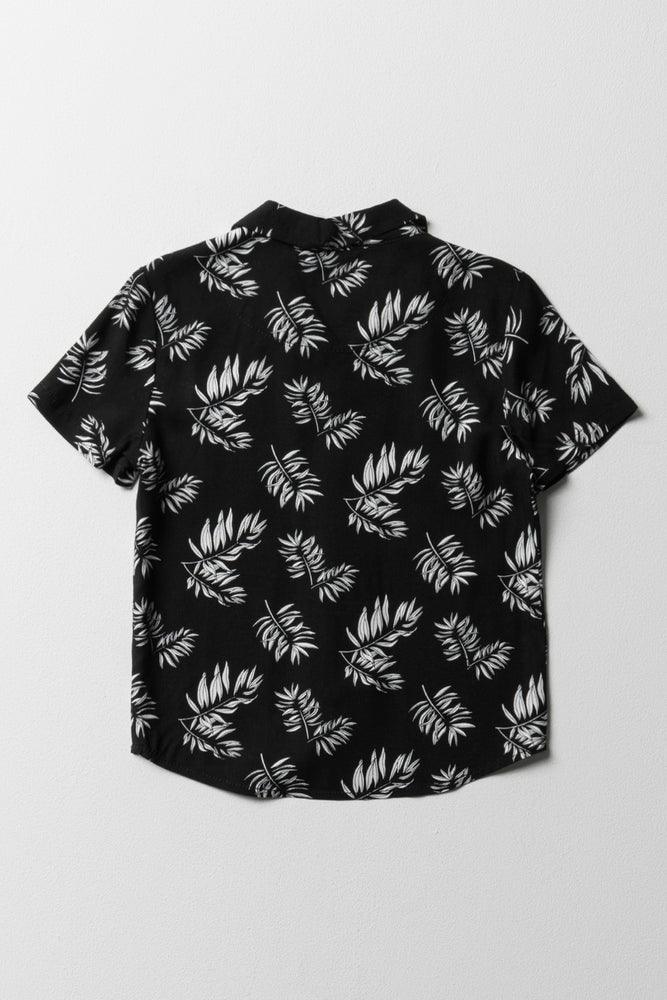 Viscose Floral Shirt Black (3)