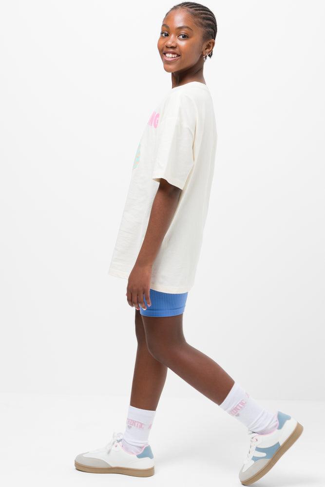 Shell Oversized Short Sleeve T-Shirt White (1)