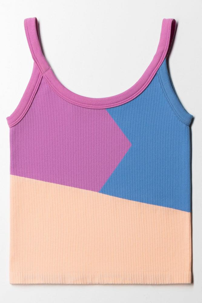 Seamfree Colour Block Vest Multi (2)