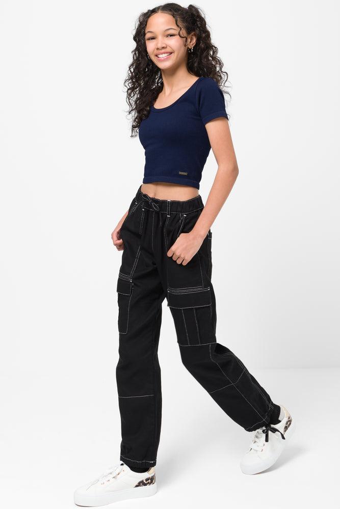 Twill Trouser With Contrast Top Stitch Black (2)