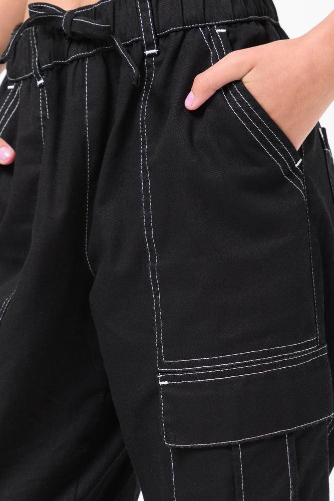 Twill Trouser With Contrast Top Stitch Black (4)
