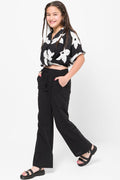 Linen Pull On Pants Black (2)