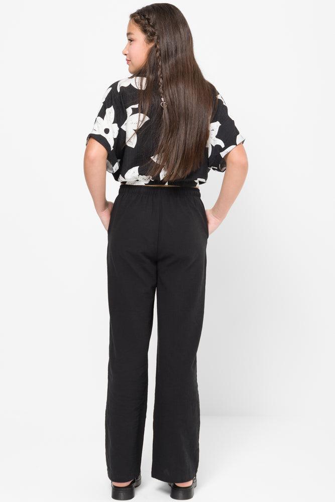 Linen Pull On Pants Black (3)