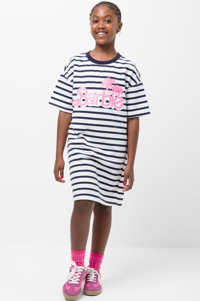 Barbie Stripe Dress Navy & White
