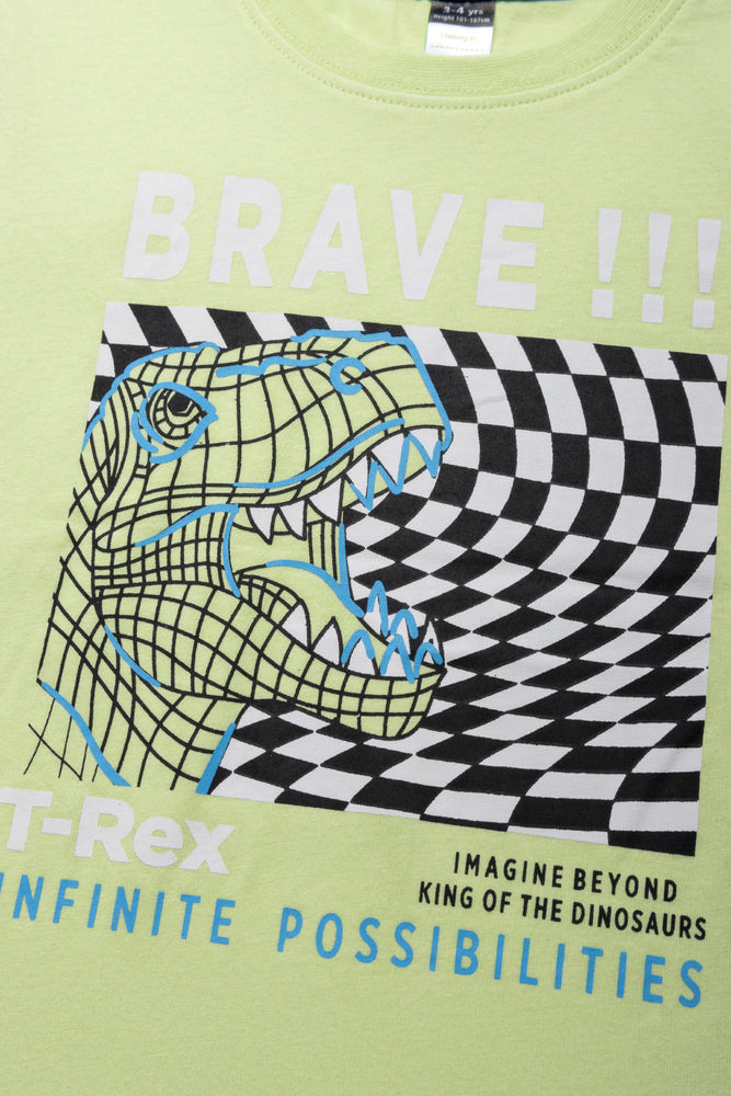 Dinosaur Short Sleeve T-Shirt Light Green