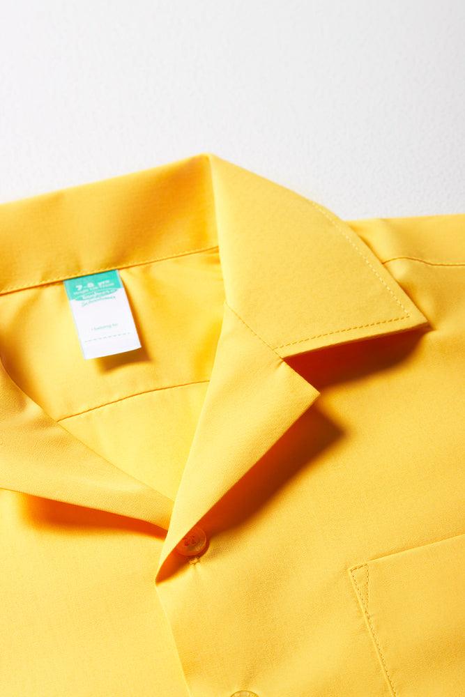 Unisex Primary School Short Sleeve Open Neck Shirt Yellow Toughees (1)