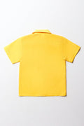 Unisex Primary School Short Sleeve Open Neck Shirt Yellow Toughees (3)