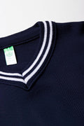 Unisex  Primary School Long Sleeve Striped Jersey Navy (2)