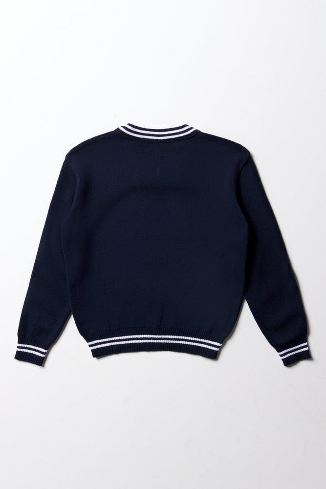 Unisex  Primary School Long Sleeve Striped Jersey Navy (3)