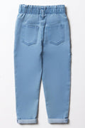 Mini Mom Paperbag Denim Jeans Light Blue (2)