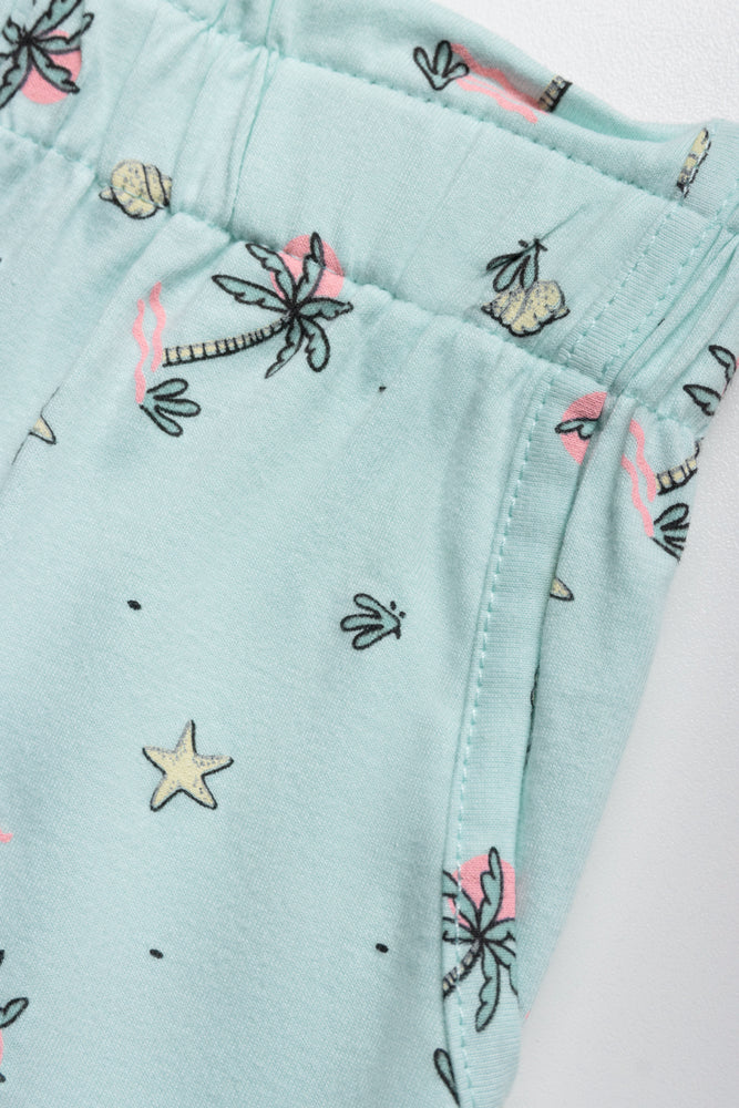 Palm Tree Shorts Light Green (1)