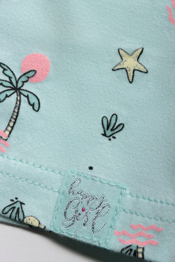 Palm Tree Shorts Light Green (2)