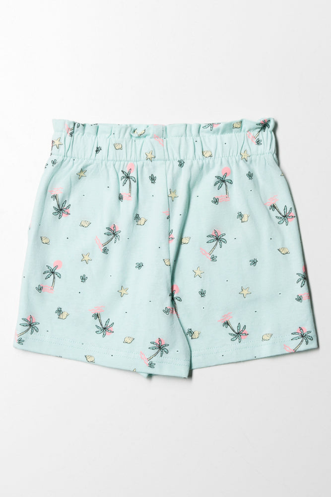 Palm Tree Shorts Light Green (3)