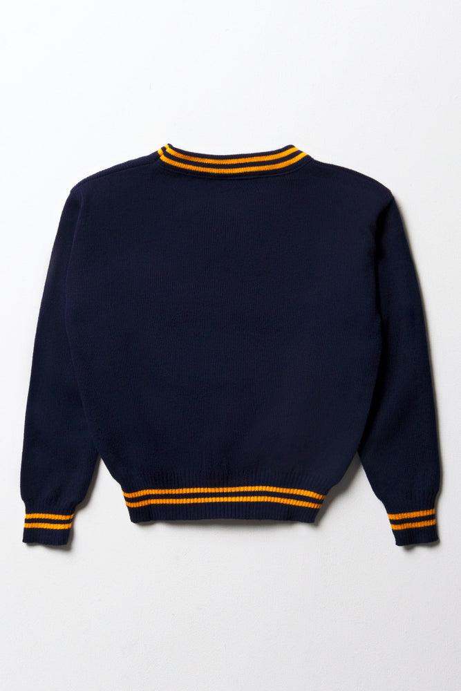 Unisex Primary School Long Sleeve Stripe Jersey Navy (3)