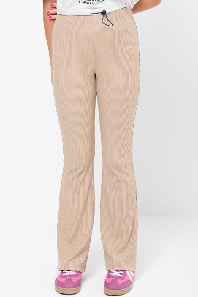 Rib Flare Legging Stone