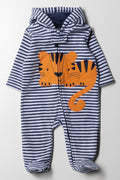 Hoodless Microfleece Babygrow Navy