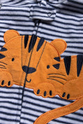 Hoodless Microfleece Babygrow Navy (1)