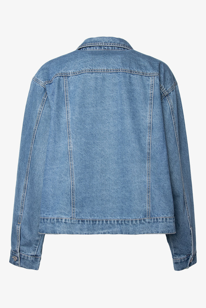 Teal denim jacket best sale