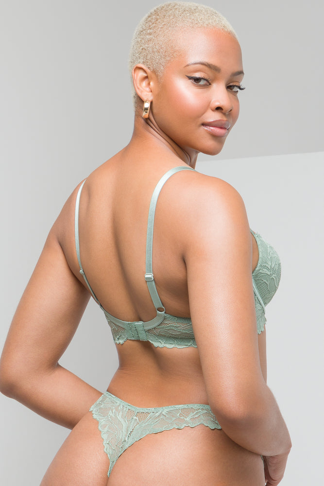 3 Pack lace thongs grey & green (3)