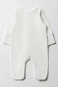 Zip Through Baby-Grow White (4)