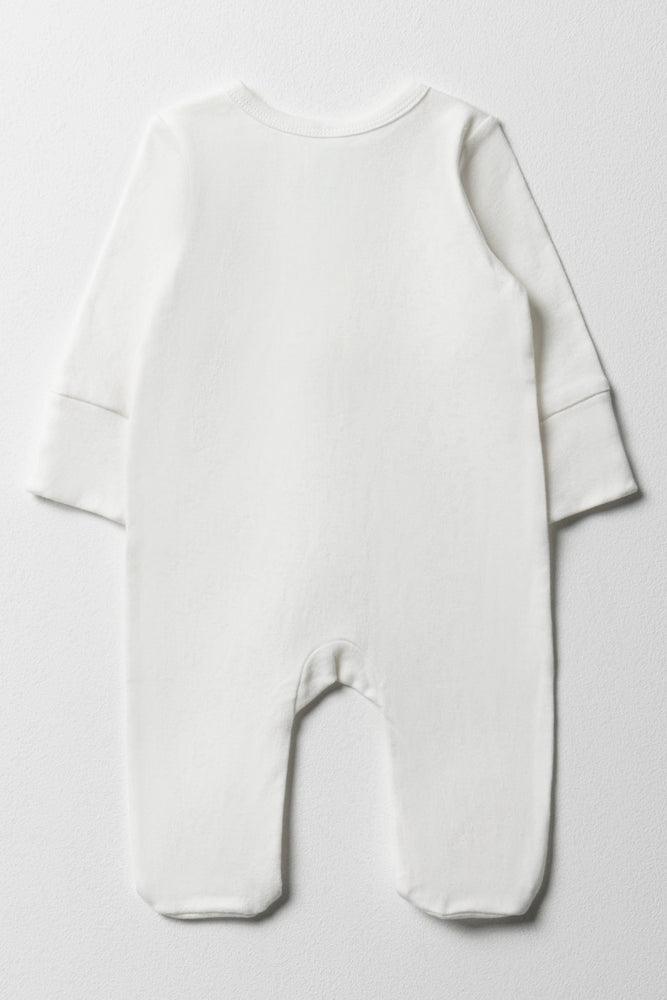 Zip Through Baby-Grow White (4)