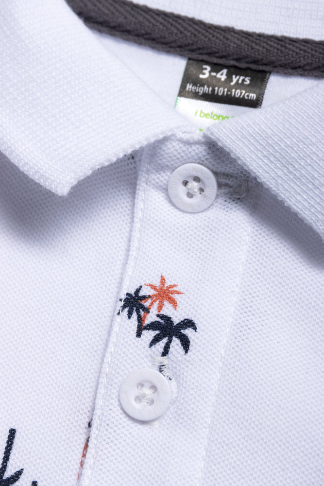 Palm Short Sleeve Golfer White