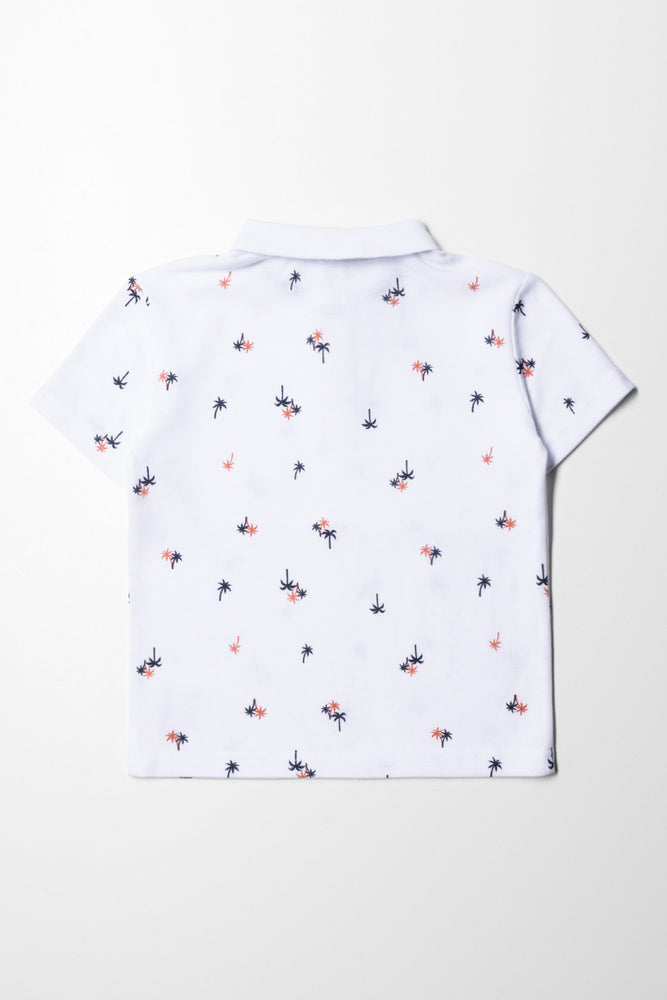 Palm Short Sleeve Golfer White (3)