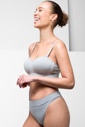 3 Pack Seam-Free Thong Panties Black, Grey, White (2)