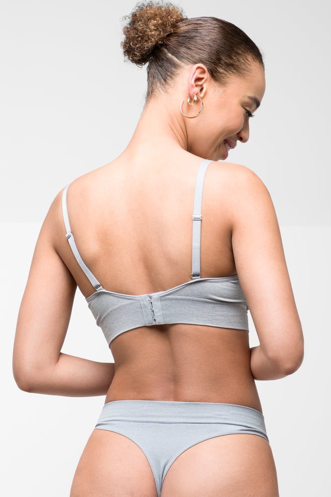 3 Pack Seam-Free Thong Panties Black, Grey, White (3)