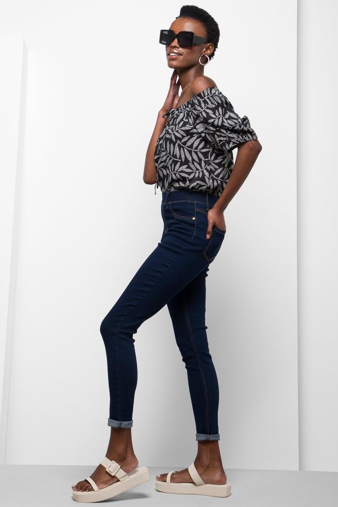 Pull On Jeggings Dark Blue (4)