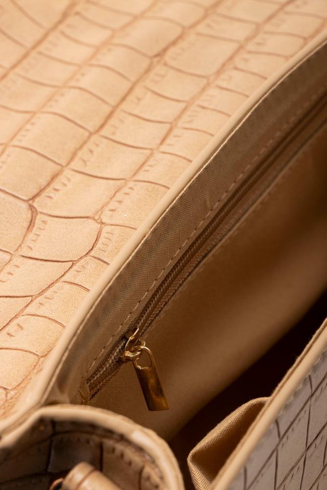 Beige croc bag clearance