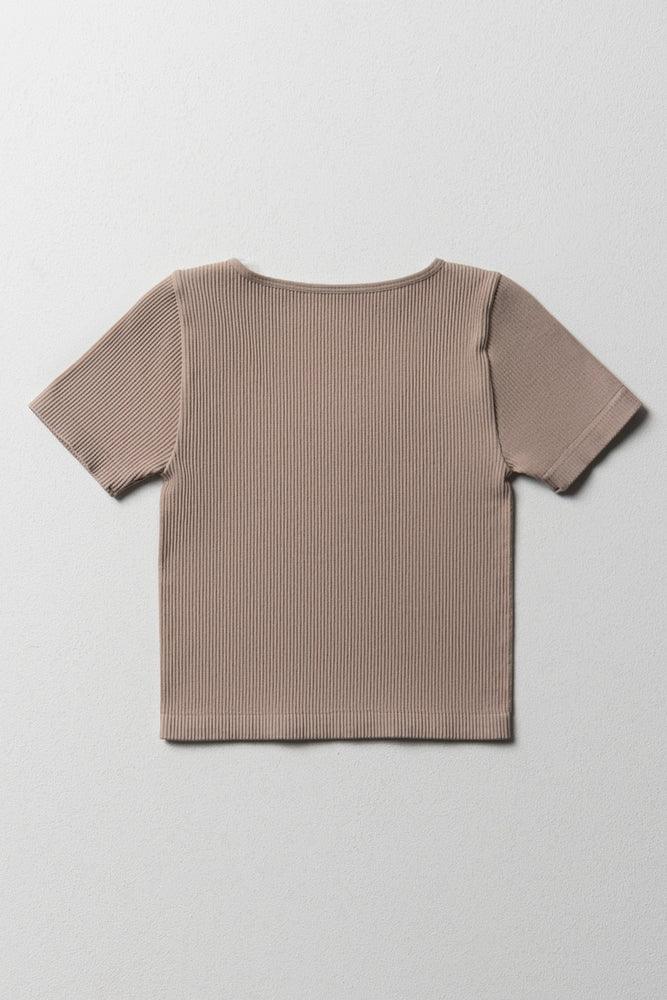 Seamless Short Sleeve T-Shirt Natural (2)