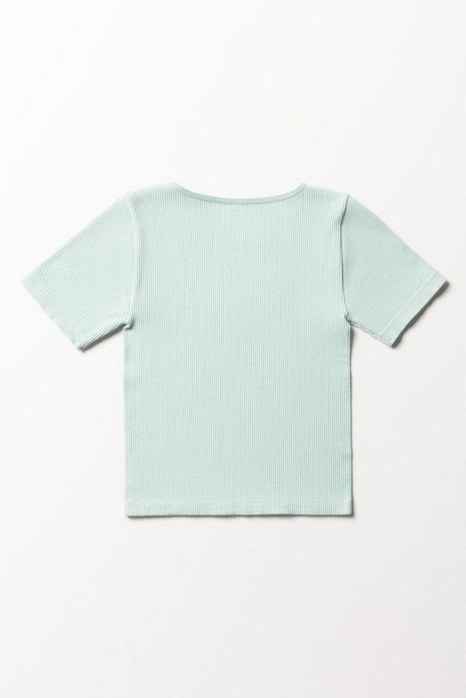 Seamless Short Sleeve T-Shirt Aqua (2)