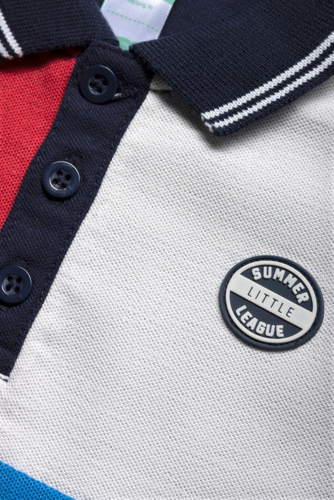 Colour Block Golfer Red, Navy, Blue And Cream