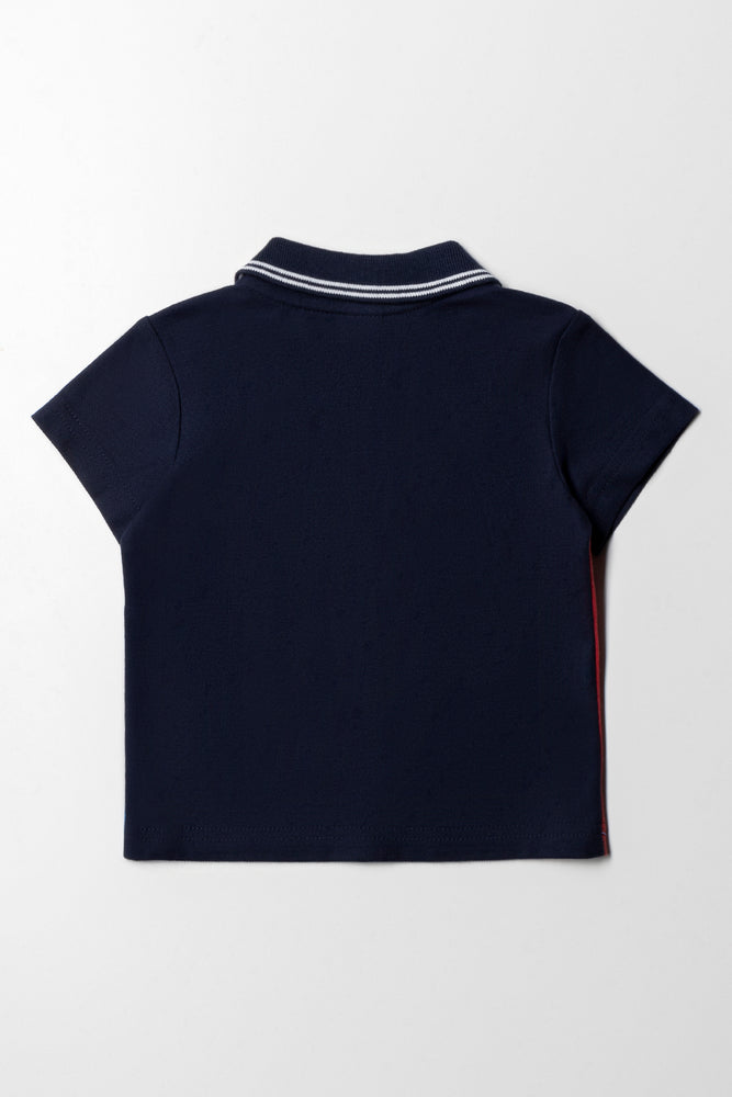 Colour Block Golfer Red, Navy, Blue And Cream (2)