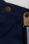 Plain Fashion Shorts With Braces Navy (1)