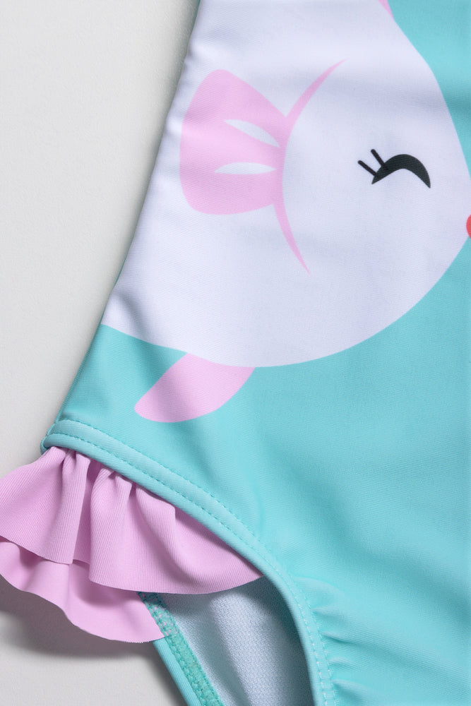 Costume Swim-Wear With Hat Blue
