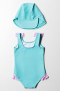 Costume Swim-Wear With Hat Blue (4)