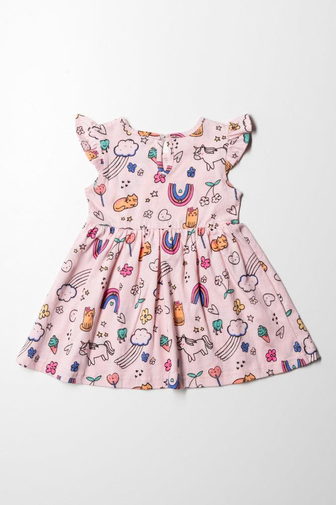 Flutter Sleeve Dress Lt Pink Aop (3)