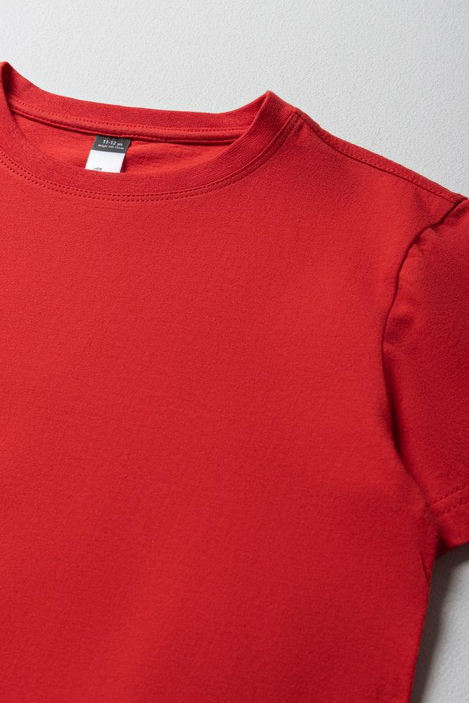 Crew Neck T-Shirt Red (1)