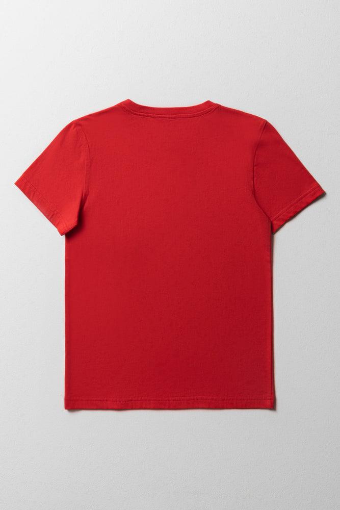 Crew Neck T-Shirt Red (2)