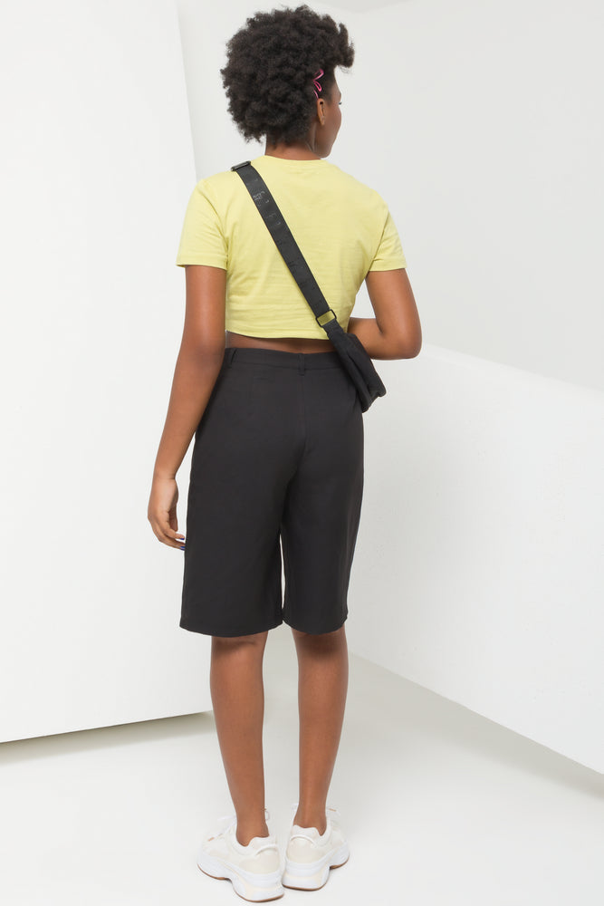 Crop Top With Placement Print Lime (2)