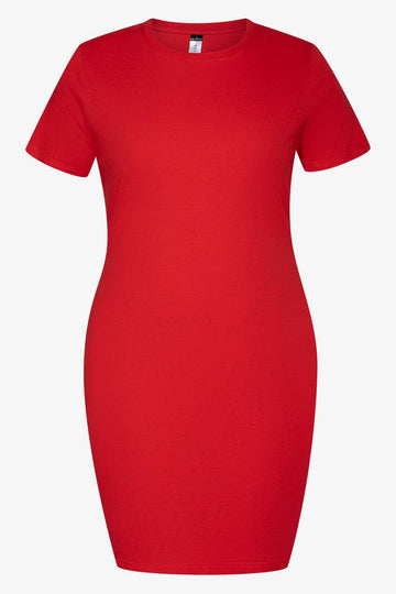 Short Sleeve Bodycon Dress Red Ackermans