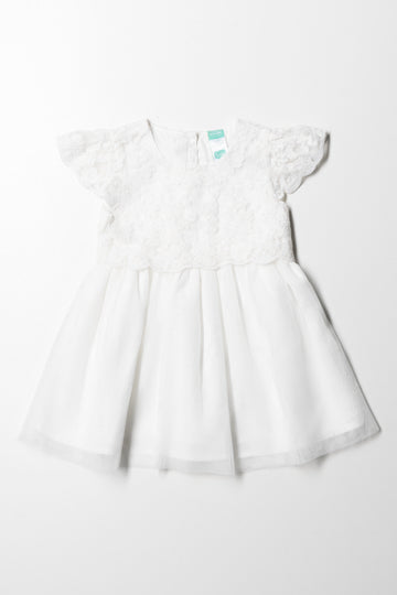 Lace Tulle Dress White
