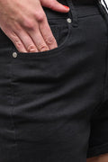 Denim Short With Turn Up Black (3)
