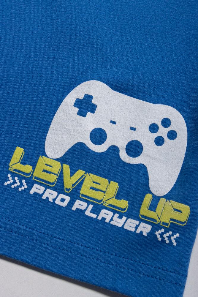 Gamer Short Sleeve Pj Set Cobalt (2)