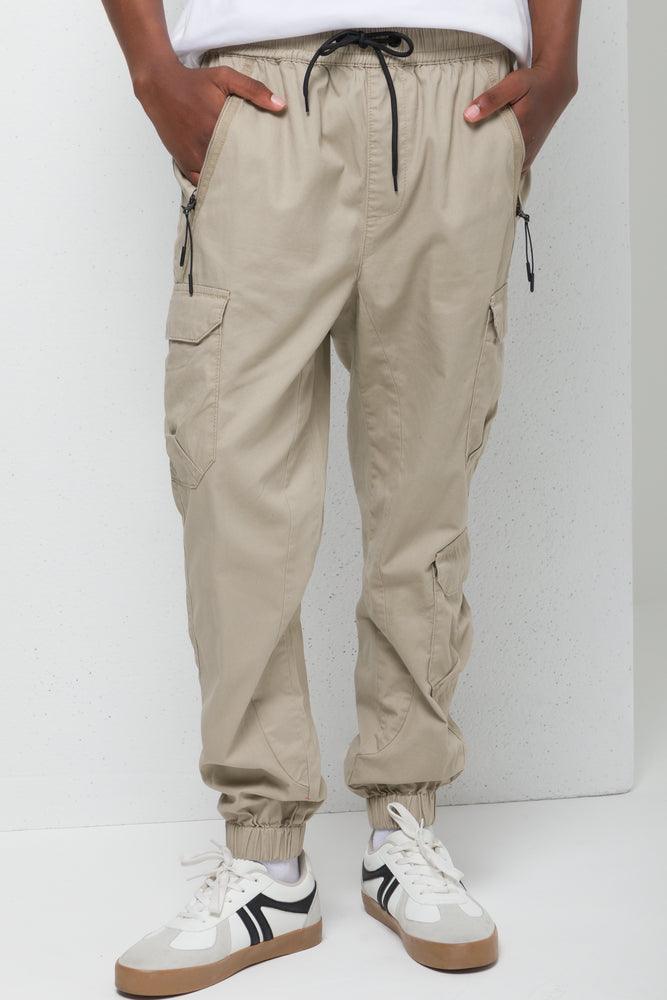 Beige cargo joggers new arrivals